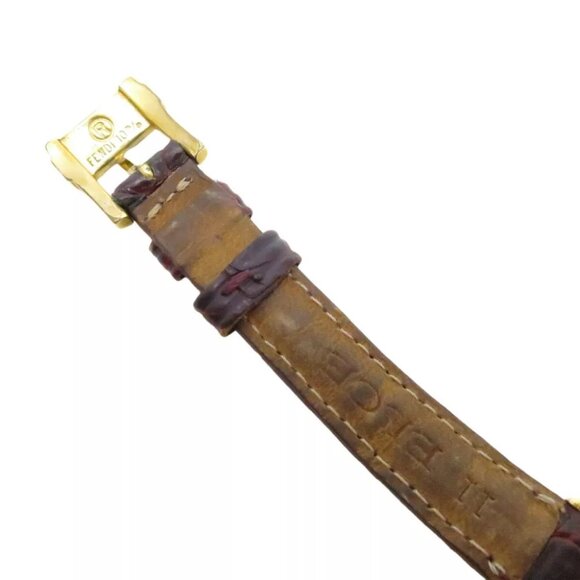 FENDI Quartz Wrist Watch 011-942 Gold Leather - Picture 11 of 12